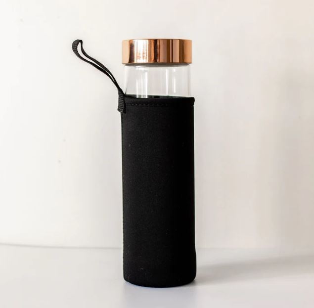 Crystal Flow Bottle – Rose Gold Elixir Water Bottle with Tea Infuser (500 mL | 17 oz) | Zenys Inspirations