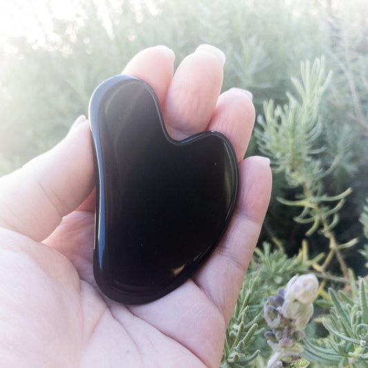 Black Obsidian Gua Sha – Detox, Lift & Lymphatic Massage Tool