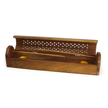 Incense Burner – Storage Wooden Box | Cutwork Cover