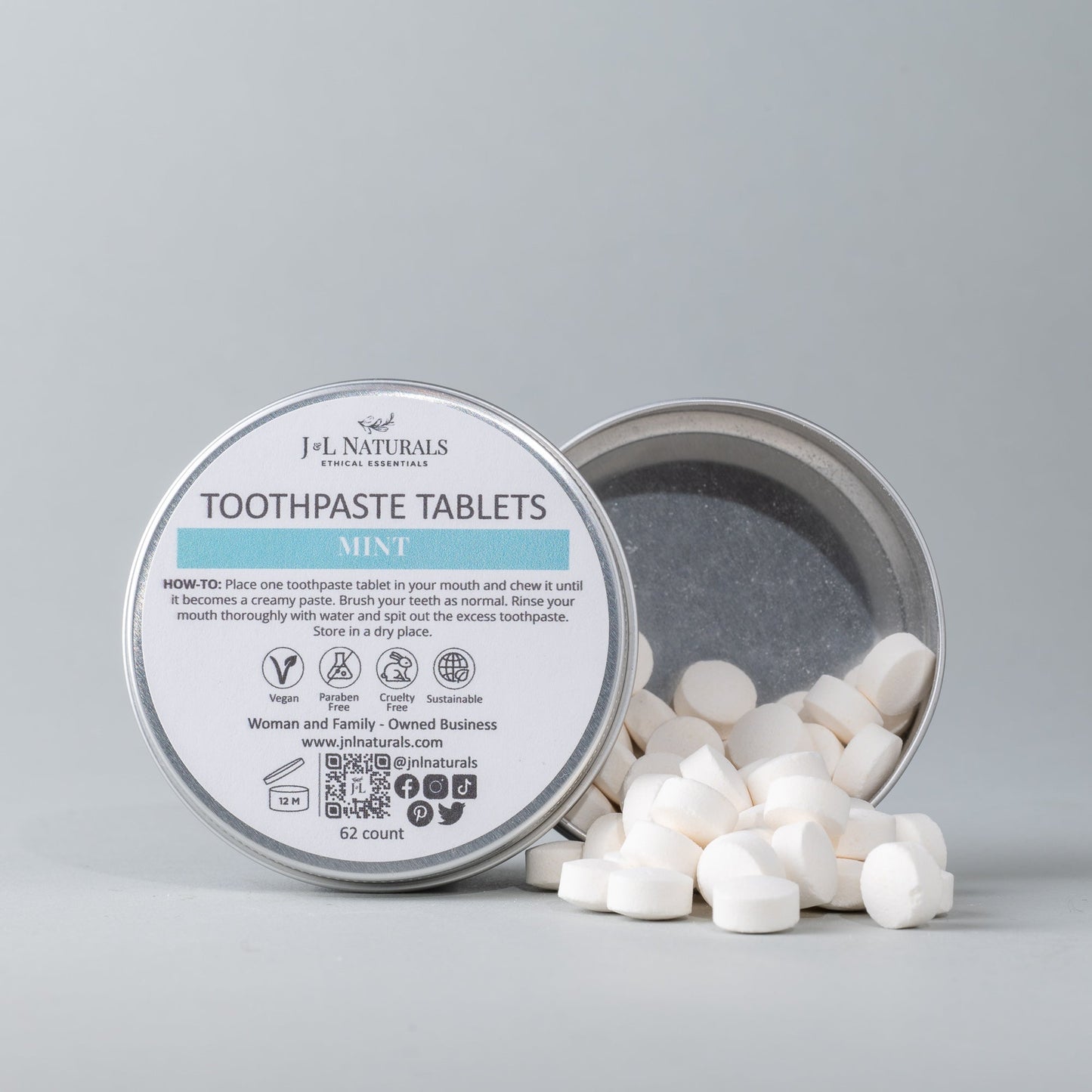 Elemental Cleanse – Natural Toothpaste Tablets | 4 Flavor Variants for Freshness | J & L Naturals
