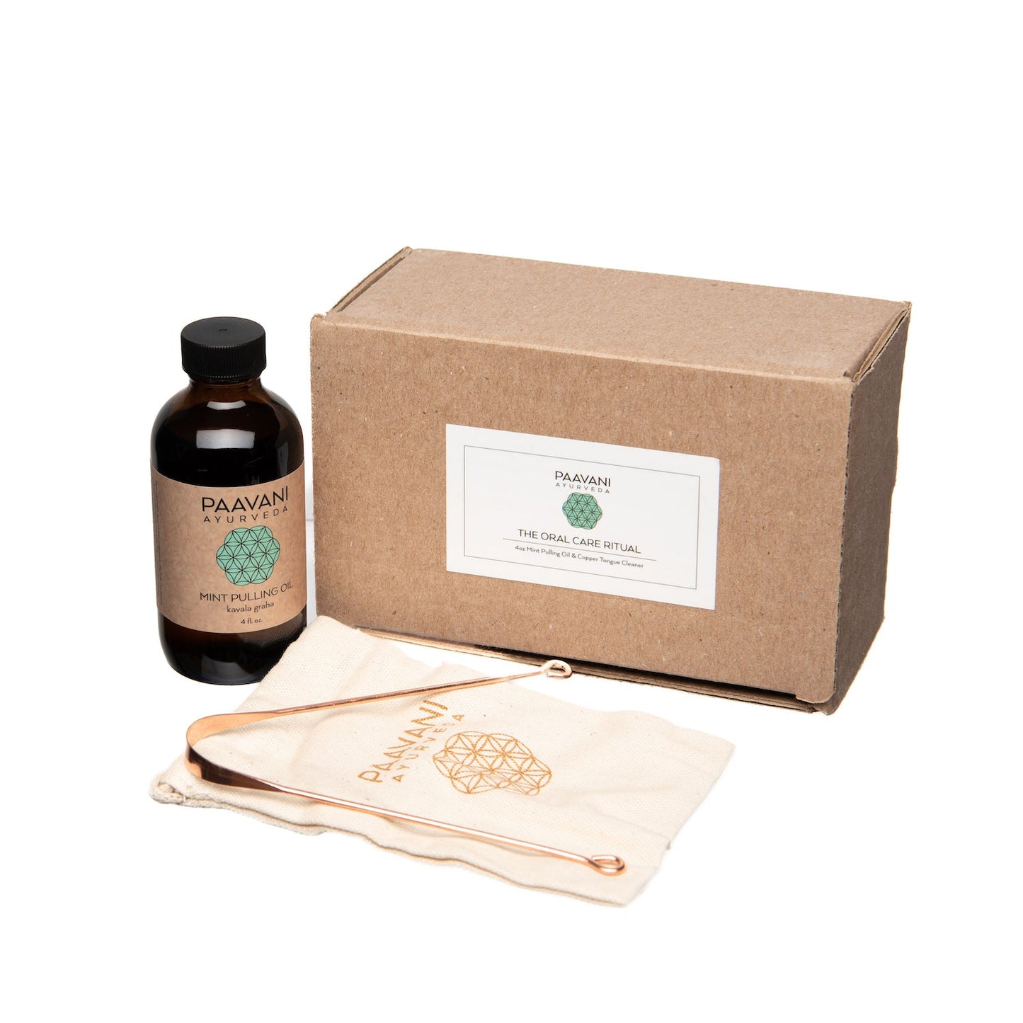 Mint Oral Care Ritual – Ayurvedic Oil Pulling & Tongue Cleaning Kit